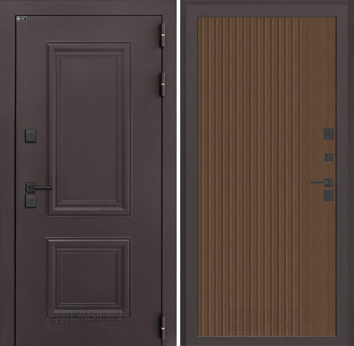 Входная дверь Лабиринт Полярис Лайт - 29 Дуб кантри темный с терморазрывом