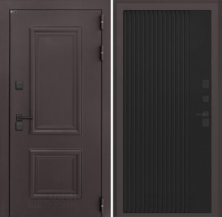 Входная дверь Лабиринт Полярис Лайт - 29 Черный кварц с терморазрывом