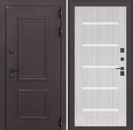 Входная дверь Лабиринт Полярис Лайт - 01 Сандал белый, стекло белое с терморазрывом