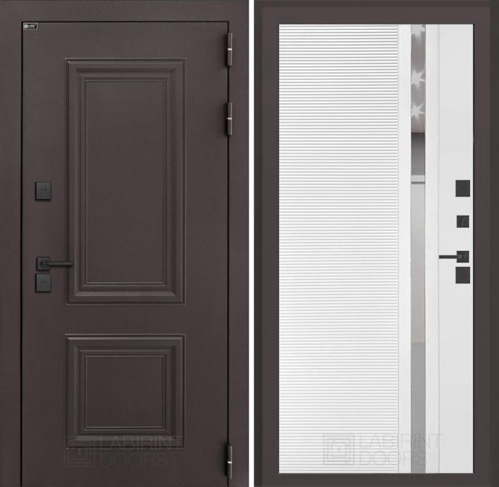 Входная дверь Лабиринт Полярис Лайт - 31 Белый софт с терморазрывом