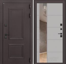 Входная дверь Лабиринт Полярис Лайт - 19 Зеркало Грей софт с терморазрывом