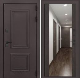 Входная дверь Лабиринт Полярис Лайт - Зеркало максимум Венге с терморазрывом