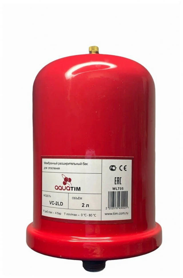 Бак расширительный для отопления 2 л, вертикальный TIM