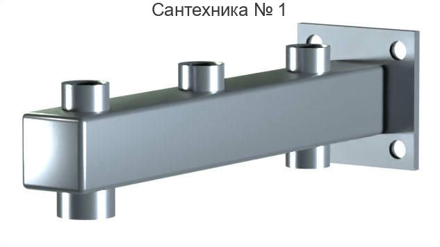 Консоль крепления мембранного бака WC-2 с 3 отводами, нержавеющая сталь Warme