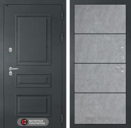Входная дверь Лабиринт ATLANTIC - 25 Бетон светлый (черная вставка) с терморазрывом