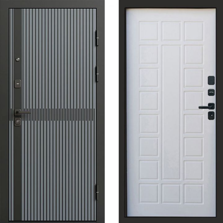 Входная дверь Termo-door Граунд Грей - Престиж Белое дерево