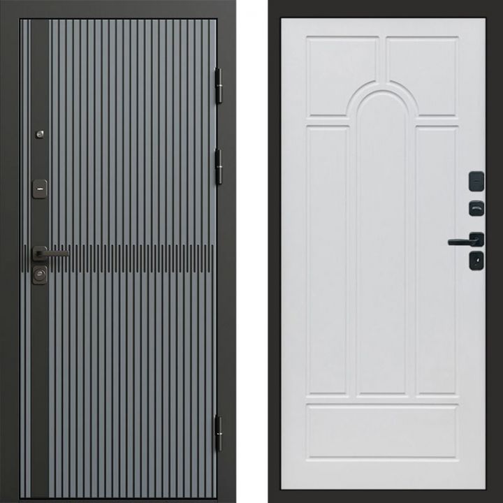 Входная дверь Termo-door Граунд Грей - Арка Белое дерево