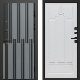 Входная дверь Termo-door Граунд Грей - Арка Белое дерево