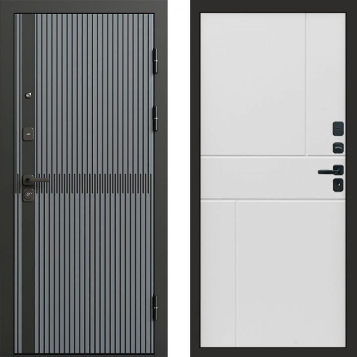 Входная дверь Termo-door Граунд Грей - Горизонт Белый