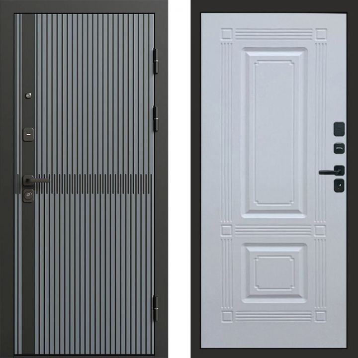 Входная дверь Termo-door Граунд Грей - Мадрид Белый софт