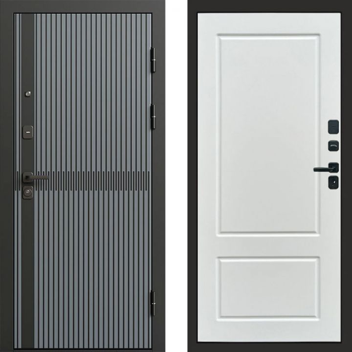 Входная дверь Termo-door Граунд Грей - Марсель Белый софт