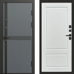 Входная дверь Termo-door Граунд Грей - Марсель Белый софт