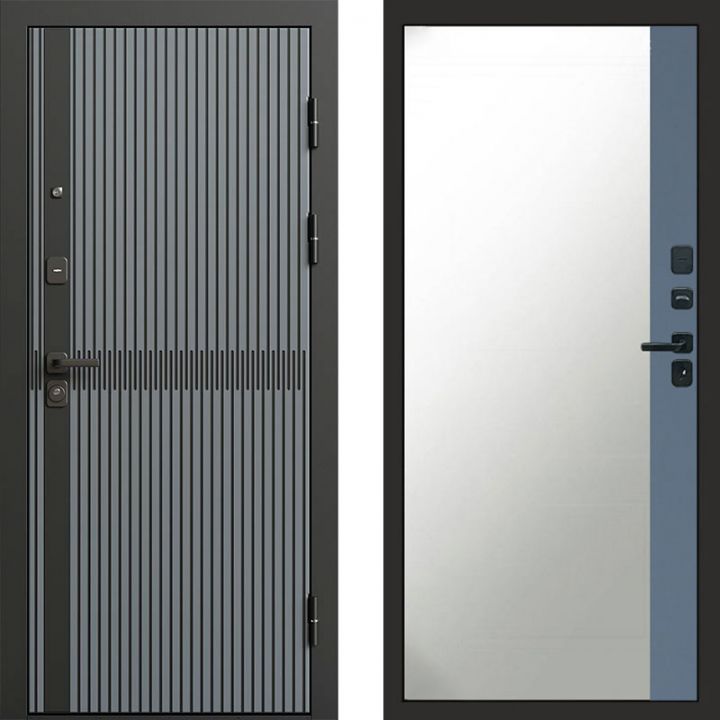 Входная дверь Termo-door Граунд Грей - Широкое Зеркало Фацет Грей софт