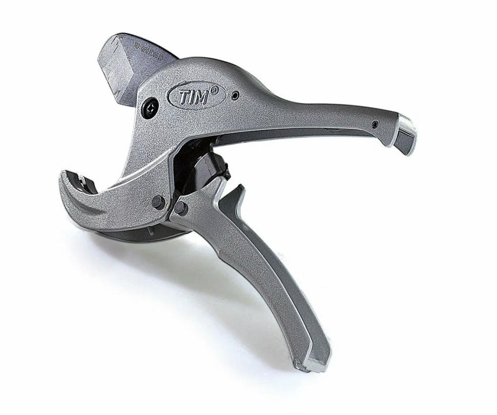 Труборез для резки пластиковых труб 16-42 мм, серый TIM