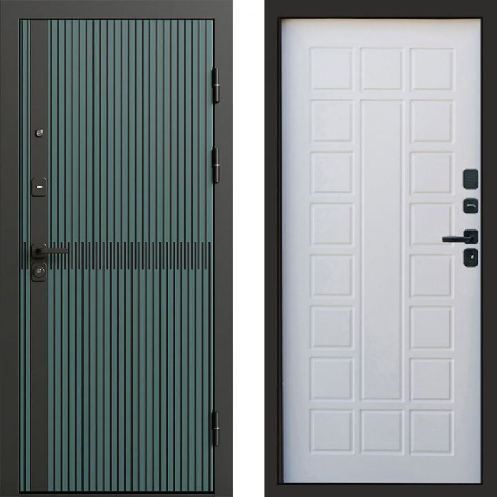 Входная дверь Termo-door Граунд velutto verde - Престиж Белое дерево