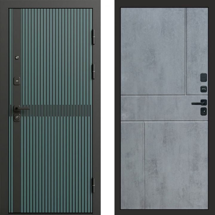 Входная дверь Termo-door Граунд velutto verde - Горизонт Бетон темный