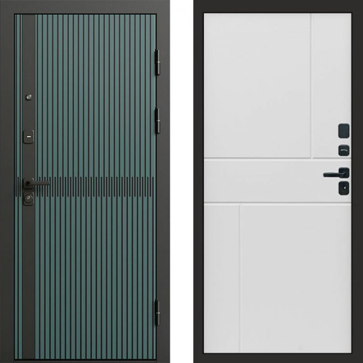 Входная дверь Termo-door Граунд velutto verde - Горизонт Белый