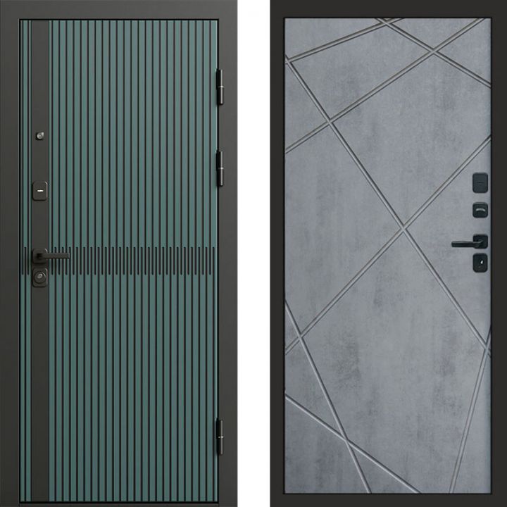 Входная дверь Termo-door Граунд velutto verde - Лучи Бетон темный
