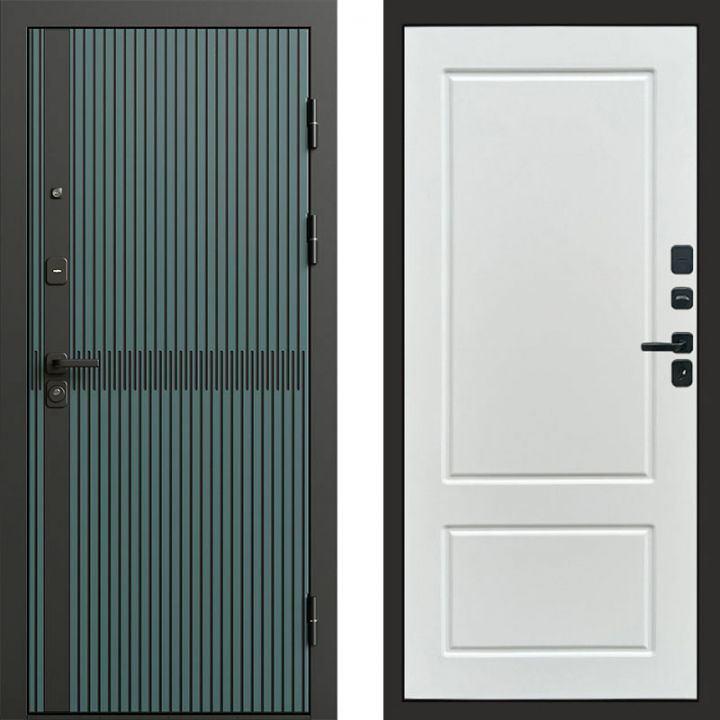 Входная дверь Termo-door Граунд velutto verde - Марсель Белый софт