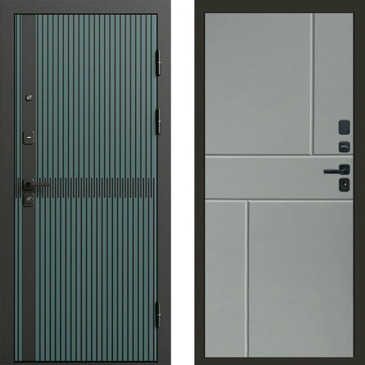 Входная дверь Termo-door Граунд velutto verde - Горизонт Грей софт