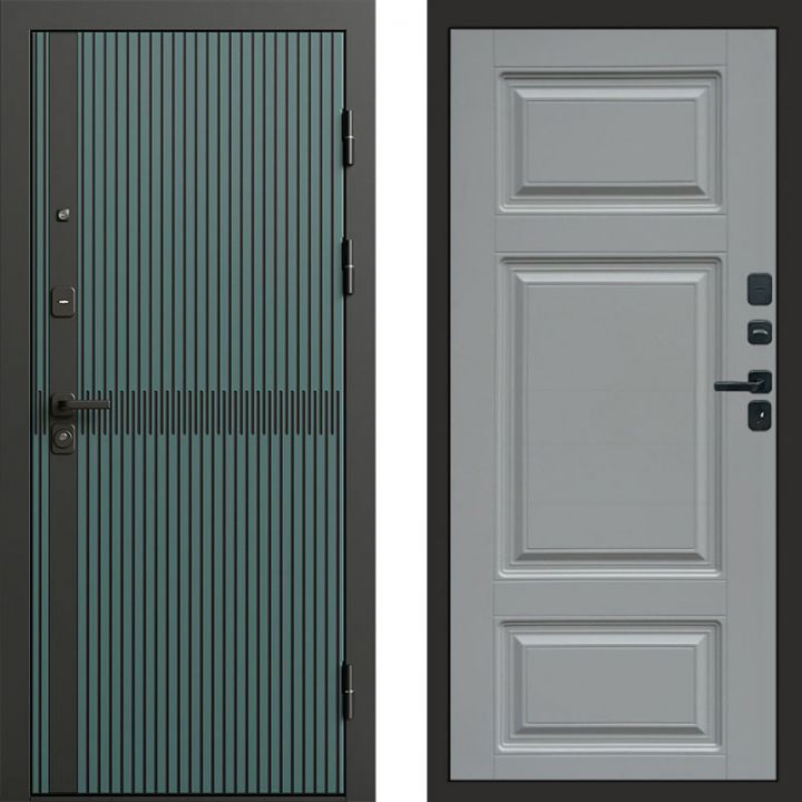 Входная дверь Termo-door Граунд velutto verde - Лион Грей софт