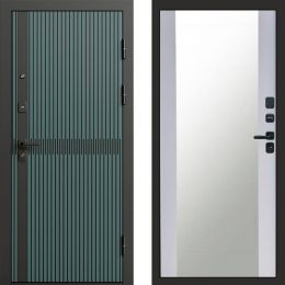 Входная дверь Termo-door Граунд velutto verde - Зеркало Белый софт