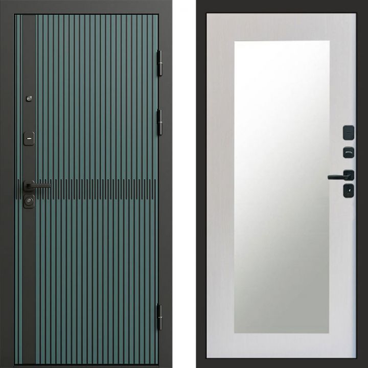 Входная дверь Termo-door Граунд velutto verde - Зеркало триумф Лиственница