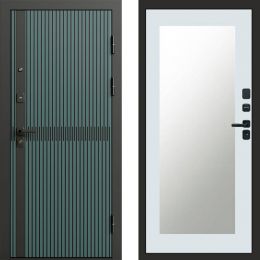 Входная дверь Termo-door Граунд velutto verde - Зеркало триумф Белый софт