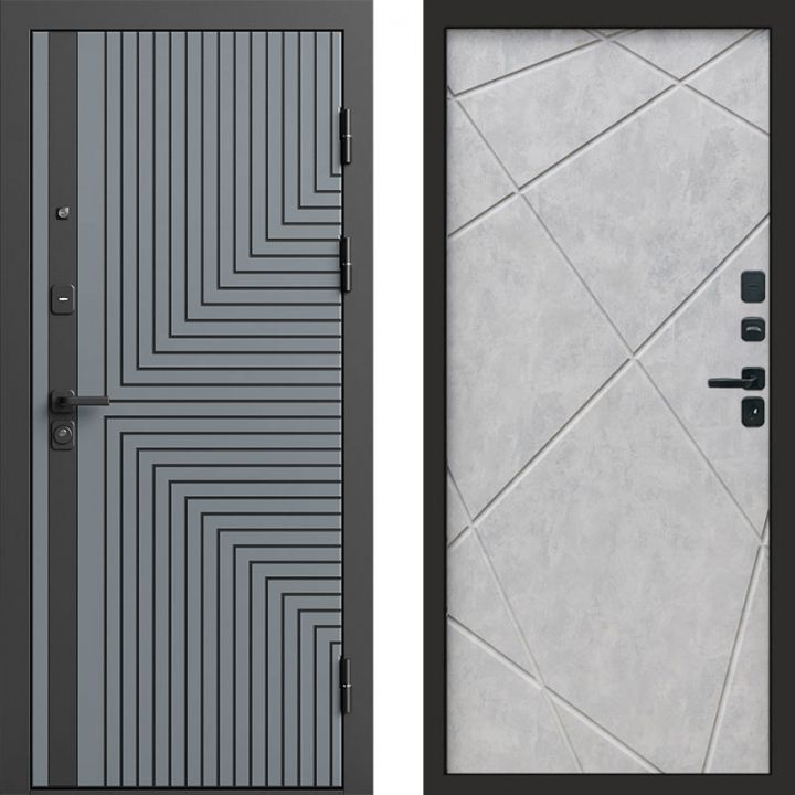 Входная дверь Termo-door Квантум Грей - Лучи Бетон светлый