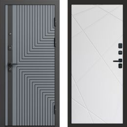 Входная дверь Termo-door Квантум Грей - Лучи Белый
