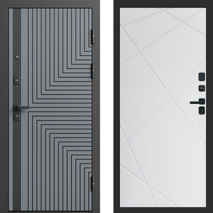 Входная дверь Termo-door Квантум Грей - Лучи Белый