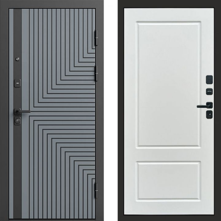 Входная дверь Termo-door Квантум Грей - Марсель Белый софт