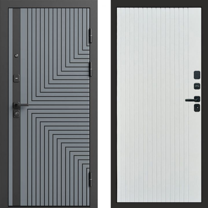 Входная дверь Termo-door Квантум Грей - FLAT Белый софт