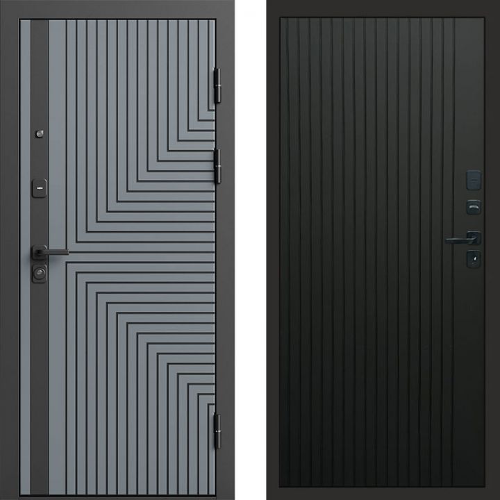 Входная дверь Termo-door Квантум Грей - FLAT Черный кварц