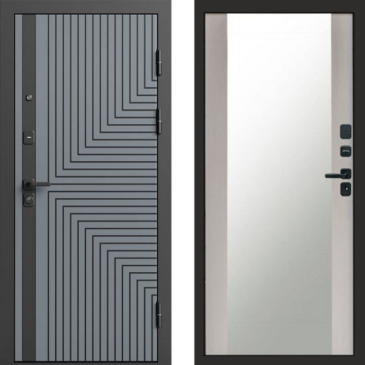 Входная дверь Termo-door Квантум Грей - Зеркало Лиственница