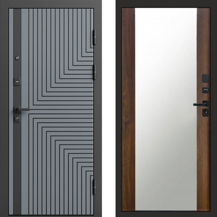 Входная дверь Termo-door Квантум Грей - Зеркало Дуб