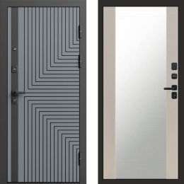 Входная дверь Termo-door Квантум Грей - Зеркало Слоновая кость