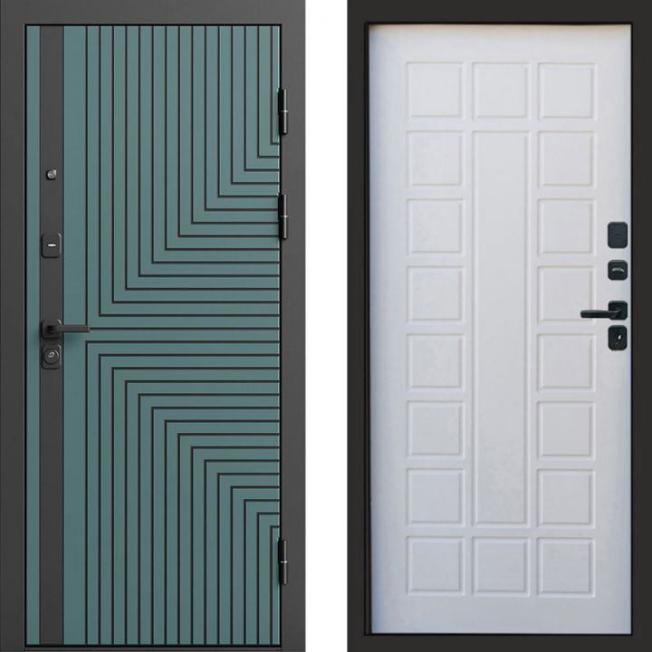 Входная дверь Termo-door Квантум velutto verde - Престиж Белое дерево