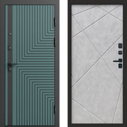 Входная дверь Termo-door Квантум velutto verde - Лучи Бетон светлый