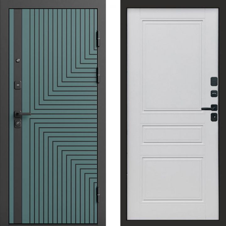 Входная дверь Termo-door Квантум velutto verde - Классик Белый софт