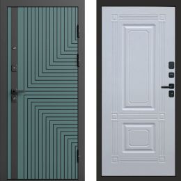 Входная дверь Termo-door Квантум velutto verde - Мадрид Белый софт