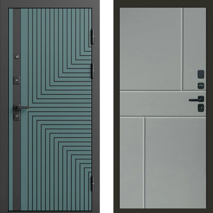 Входная дверь Termo-door Квантум velutto verde - Горизонт Грей софт
