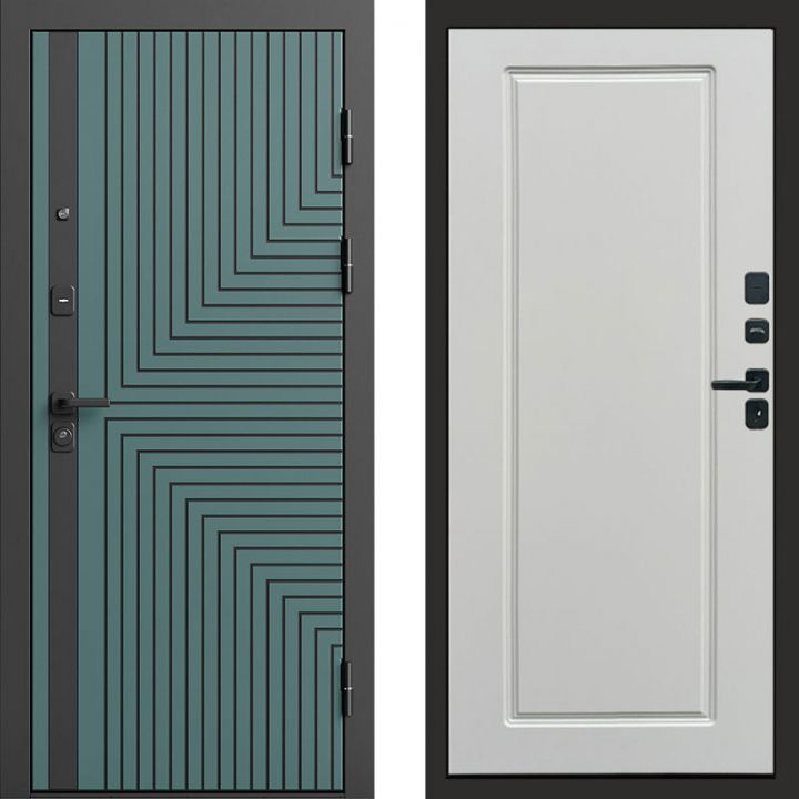 Входная дверь Termo-door Квантум velutto verde - Гранд Белый софт