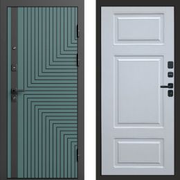 Входная дверь Termo-door Квантум velutto verde - Лион Белый софт