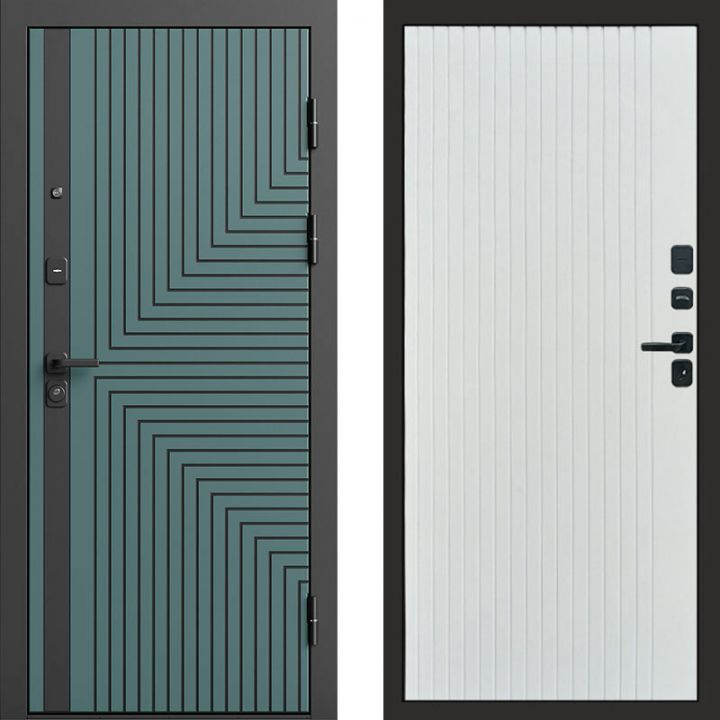 Входная дверь Termo-door Квантум velutto verde - FLAT Белый софт