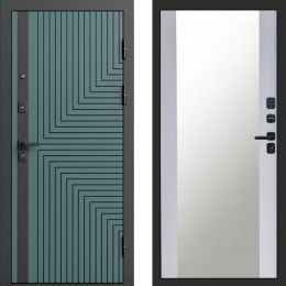 Входная дверь Termo-door Квантум velutto verde - Зеркало Белый софт