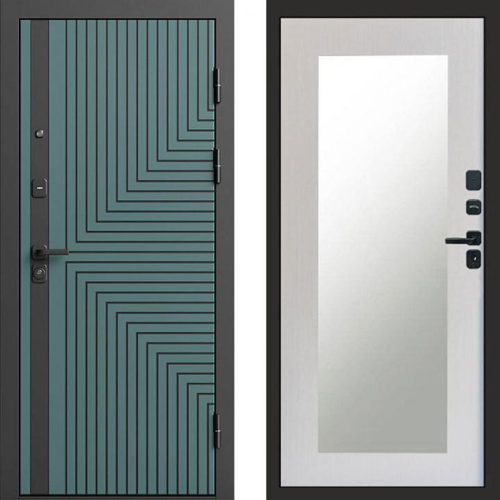 Входная дверь Termo-door Квантум velutto verde - Зеркало триумф Лиственница