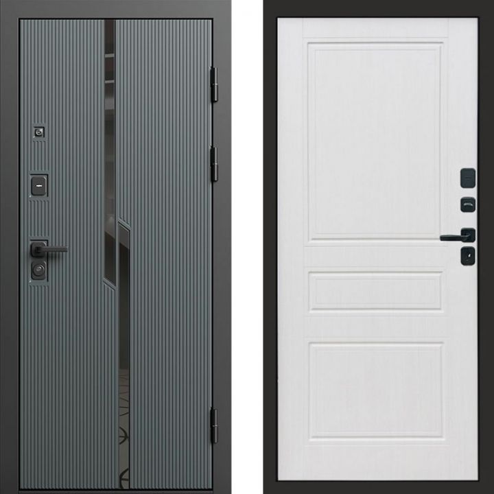 Входная дверь Termo-door Прайм Графит - Классика Белое дерево