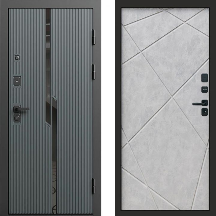 Входная дверь Termo-door Прайм Графит - Лучи Бетон светлый