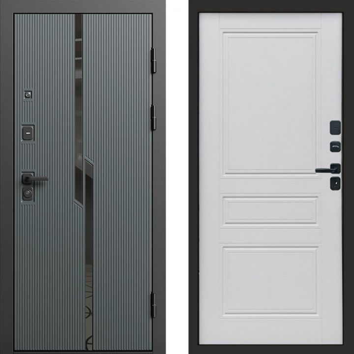 Входная дверь Termo-door Прайм Графит - Классик Белый софт